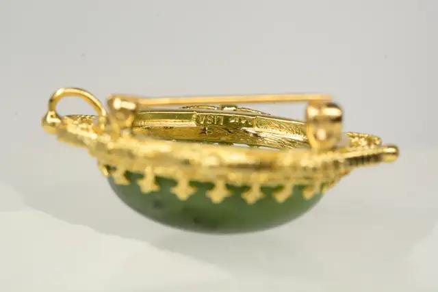 10K VINTAGE GEMSTONE BROOCH - Photo 8