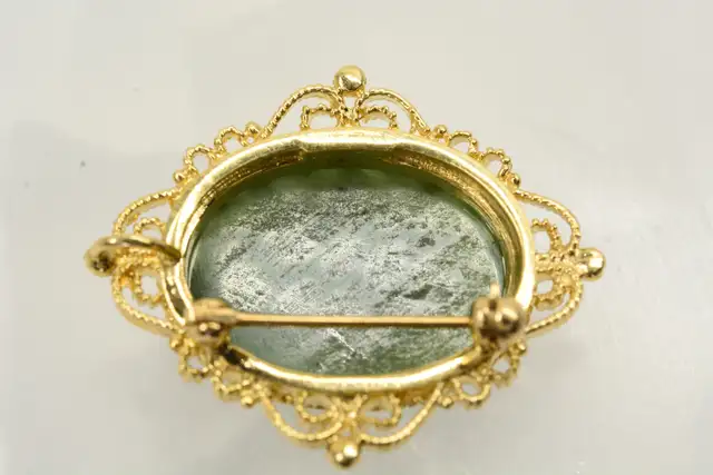 10K VINTAGE GEMSTONE BROOCH - Photo 10