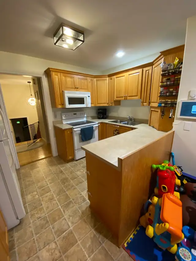 honey oak kitchen cabinets and laminate countertops - Photo 5