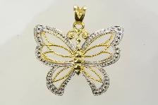10K TWO TONE BUTTERLY PENDANT