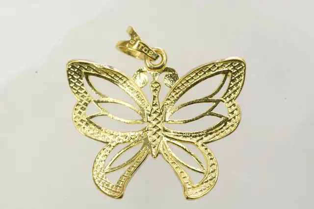 10K TWO TONE BUTTERLY PENDANT - Photo 2