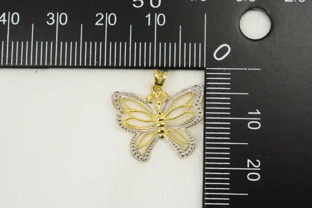 10K TWO TONE BUTTERLY PENDANT - Photo 3
