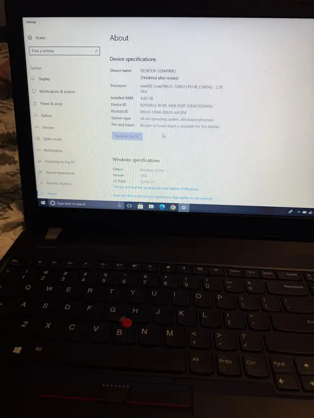 Thinkpad Lenovo 15.6" i5 7th Gen 4GB Ram 500GB - Photo 3