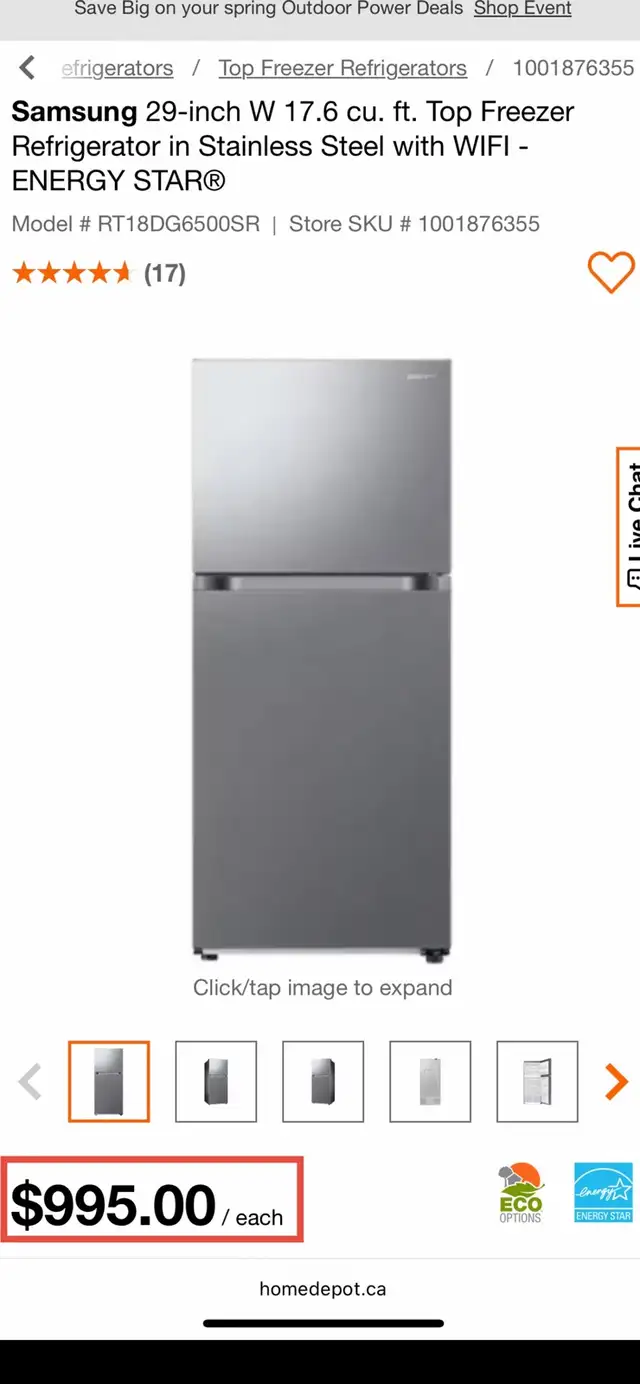 NEW 29" Samsung Top Freezer Fridge (Stainless Steel) 17.6 Cu.Ft - Photo 10