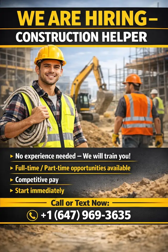 Construction Helper Needed – No Experience