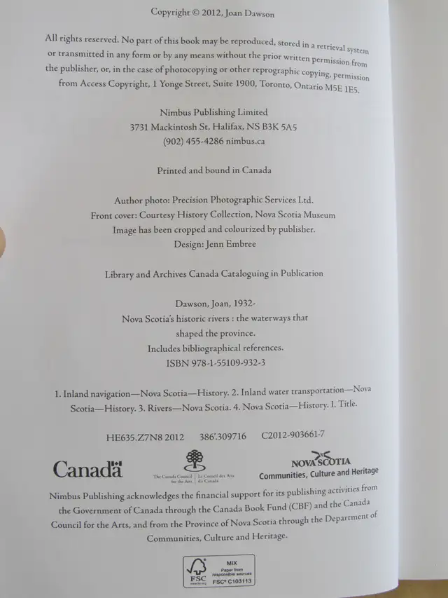 Nova Scotia's Historic Rivers by Joan Dawson – 2012 - Photo 2