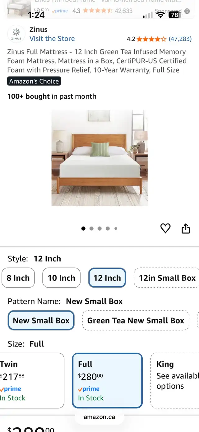 NEW Double Mattress & Used Box Spring (Delivery Available)