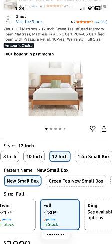 NEW Double Mattress & Used Box Spring (Delivery Available)