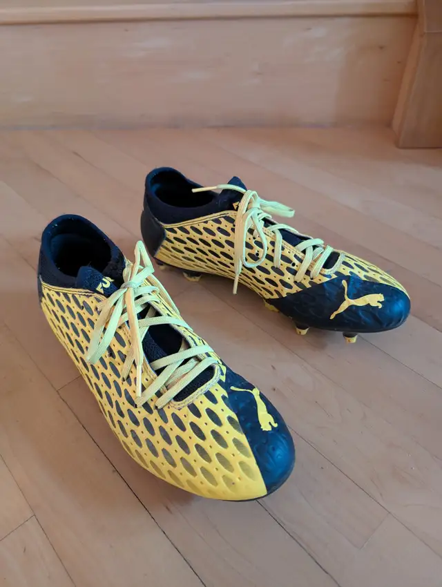 Like New Yellow Kids Size 8 Puma Future 5.3 Cleats - Photo 4