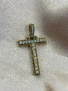 10K Gold & Diamond Cross Pendant