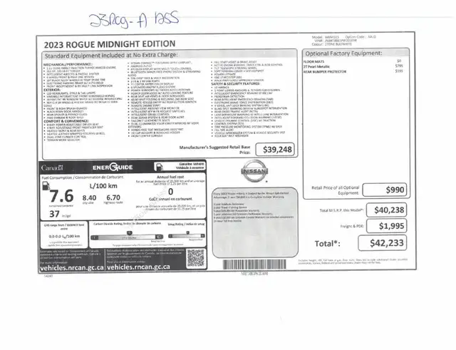 Nissan Rogue Sv Midnight Awd Cuir 2023 a vendre - Photo 15