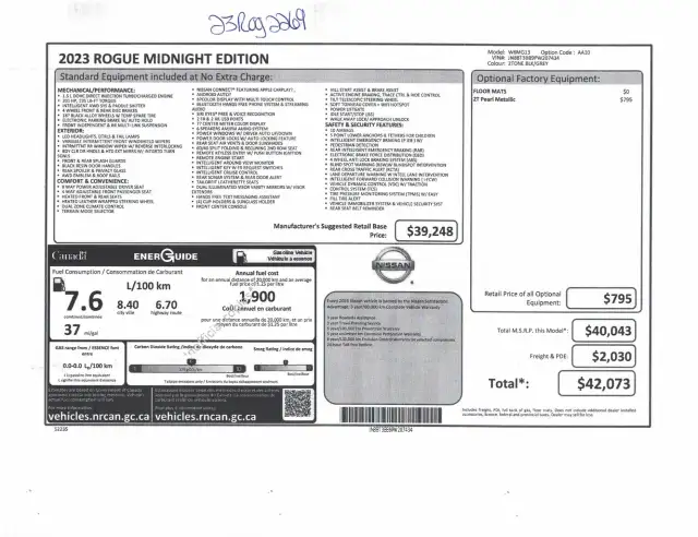 Nissan Rogue Sv Midnight Awd Cuir 2023 à vendre - Photo 10