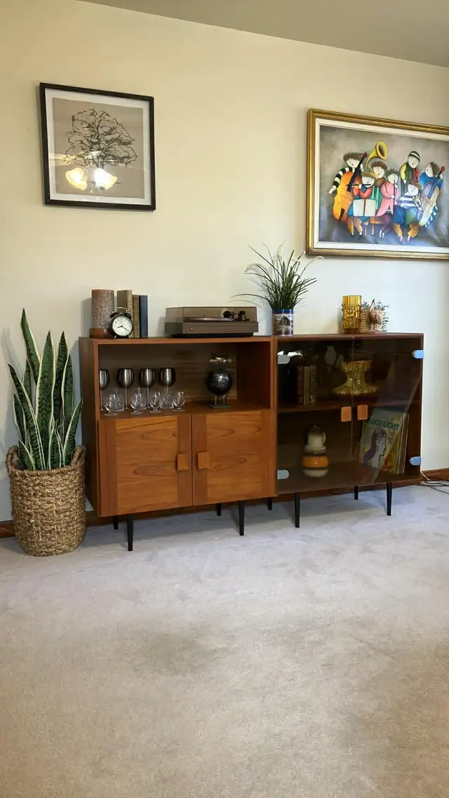 Mid century. TEAK TECK. Modulable. Crédence, bahut disques vinyl - Photo 2