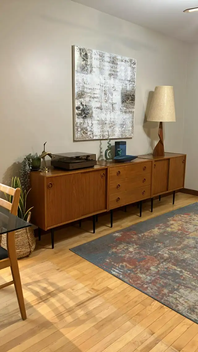 Mid century. TEAK TECK. Modulaire. Crédence, buffet, bahut disqu