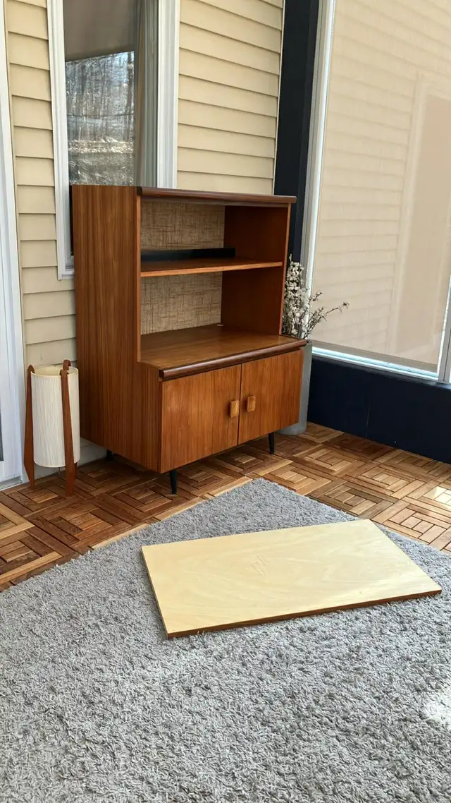 Mid century. TEAK TECK. Lampe / Crédence, buffet disque vinyle, - Photo 5
