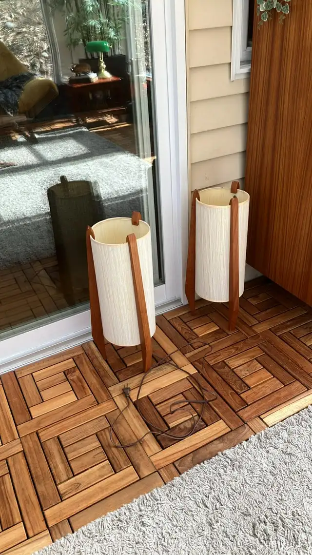 Mid century. TEAK TECK. Lampe / Crédence, buffet disque vinyle, - Photo 7