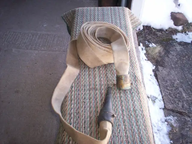 Antique Brass Fireman's Hose & Nozzle - Photo 4