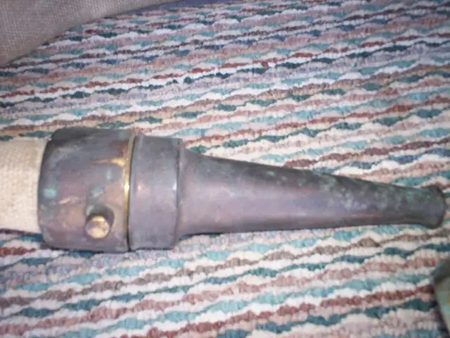 Antique Brass Fireman's Hose & Nozzle - Photo 5