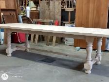 IMPRESSIONNANTE & RARE TABLE NEUVE EN CHENE MASSIF 8' X 43''