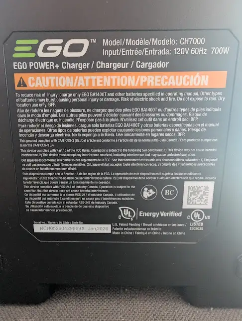 Batterie et chargeur EGO POWER - Photo 7