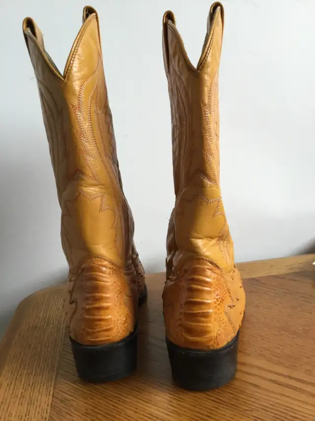 Vintage 90s La Mexicana Ostrich Boots - Size 10 - Handmade - Photo 5