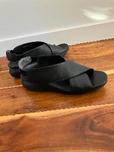 Womens Camper Black leather sandals.