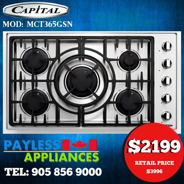 Capital Maestro Series Gas Cooktop MCT365GSN 36' 5 Burner