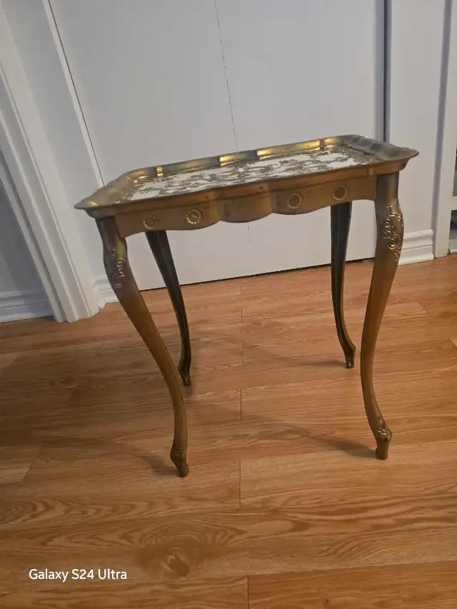 Vintage Italian Florentine nesting table gold gilt - Photo 2