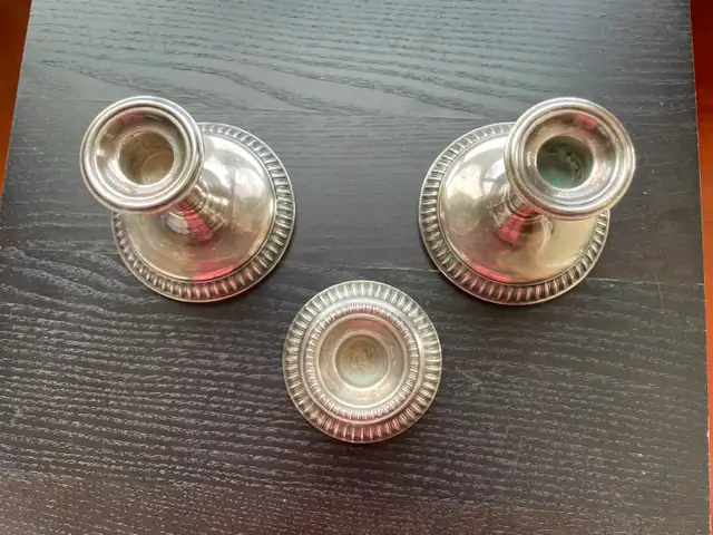 Three vintage candle holders by BIRKS REGENCY PLATE - Photo 2