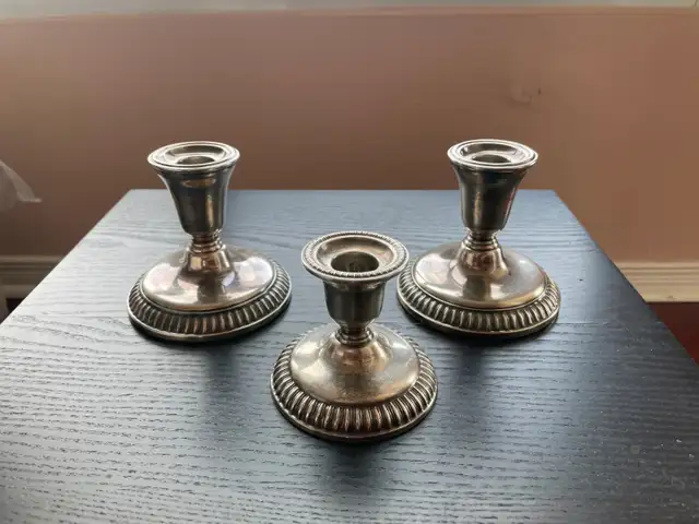 Three vintage candle holders by BIRKS REGENCY PLATE - Photo 3
