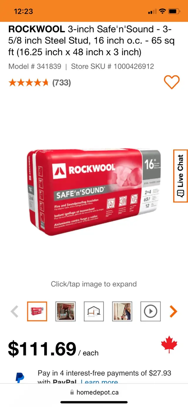 Rockwool Safe and Sound 2x4 insulation - Photo 2