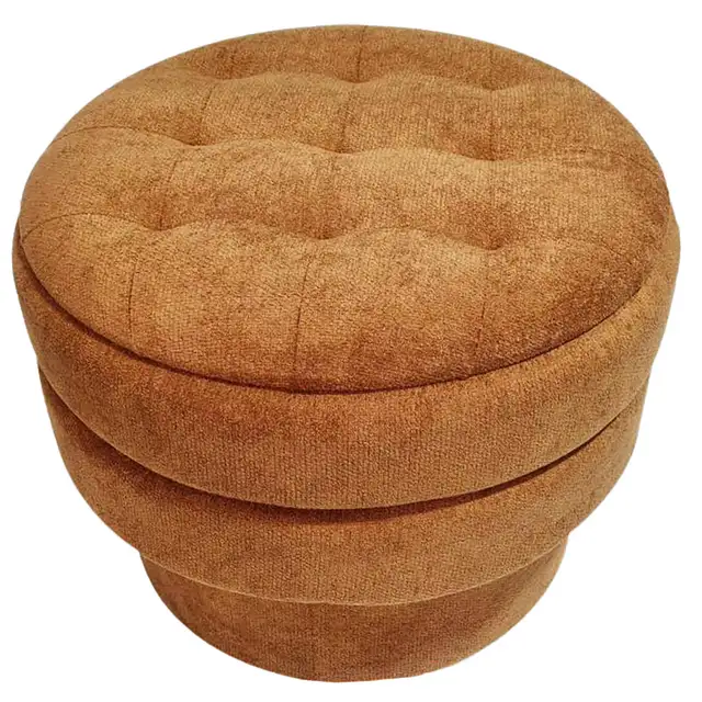 KEPLER ROUND STORAGE OTTOMAN IN RUST - Photo 2