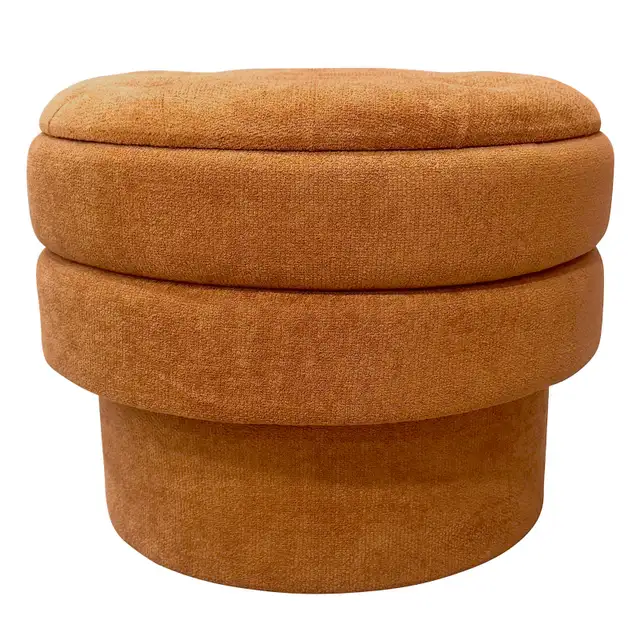 KEPLER ROUND STORAGE OTTOMAN IN RUST - Photo 4