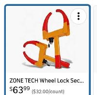 wheel lock security tire clamp