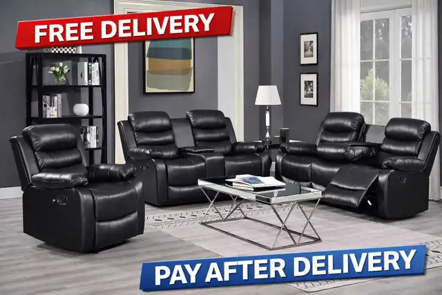 New Recliner 3PC Leather Sofa Set With Free Home delivery