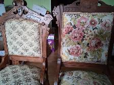 FIVE VINTAGE HARDWOOD CHAIRS FOR SALE