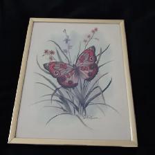 CADRE NEUF OR 8'x10' SIGNÉ PAUL C. CONNOR, ART BUTTERFLY: $15.00