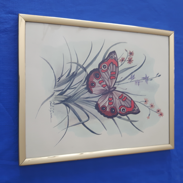 CADRE NEUF OR 8'x10' SIGNÉ PAUL C. CONNOR, ART BUTTERFLY: $15.00 - Photo 3
