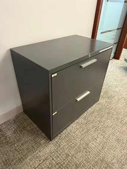 Grey 2 Drawer Filing Cabinet-Used Cabinets For Sale-Call Now! - Photo 2