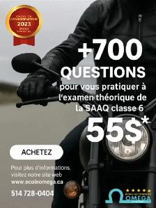 Préparation en ligne pour l’exam théorique SAAQ CLASSE 6 – MOTO