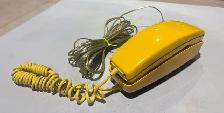 Vintage Rotary Dial Trimline Telephone (Bright Yellow Colour)