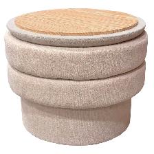 Round Storage Ottoman in Oat Free Local Delivery...