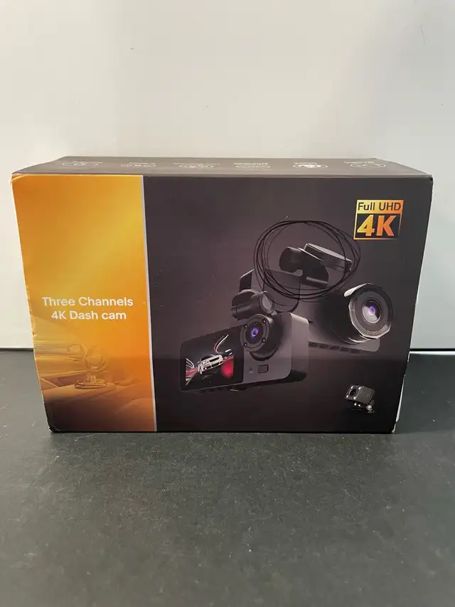 3 CHANNEL DASH CAM W/BOX