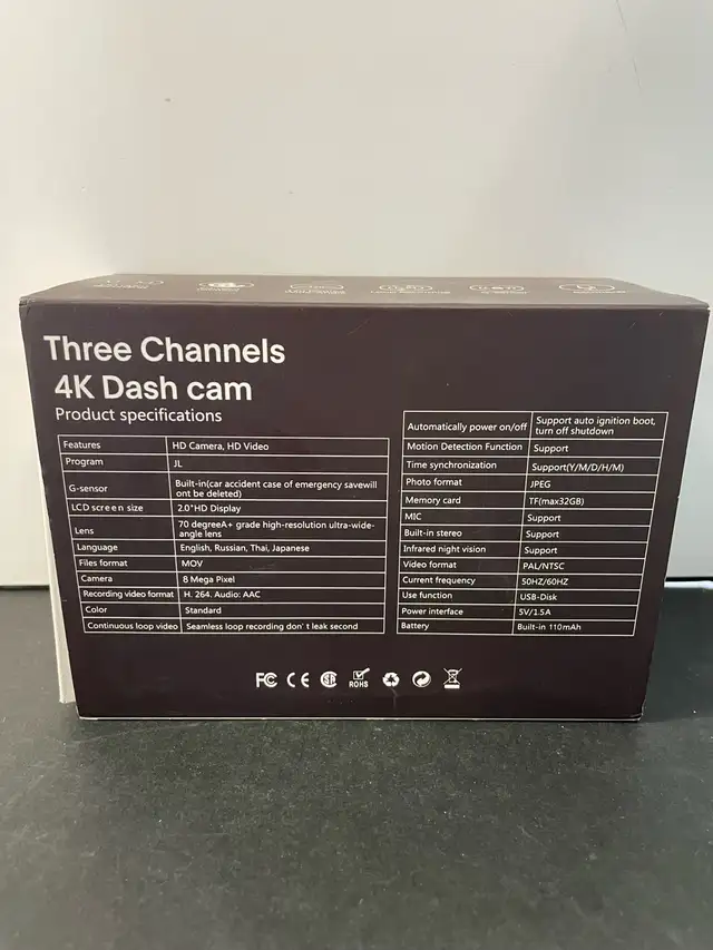 3 CHANNEL DASH CAM W/BOX - Photo 2