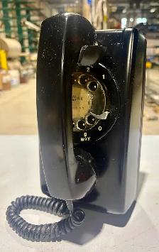 Vintage Black Rotary Wall Telephone ("Western Electric")