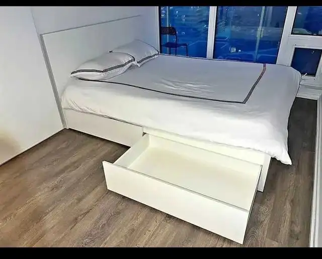 Storage Ikea Malam made (Brand New) Bed Frame & Mattress for sa