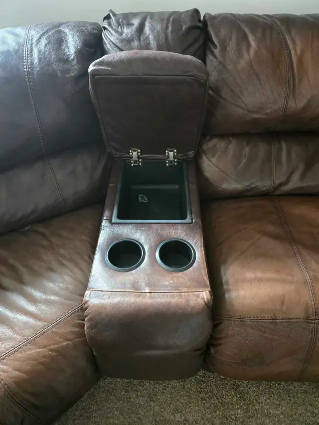 Dark Brown 100% Leather Sectional! - Photo 3