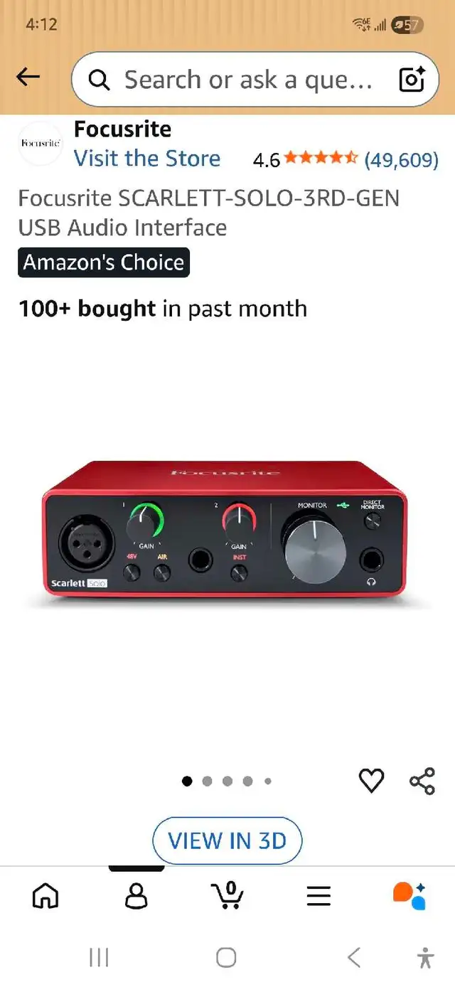 Focusrite SCARLETT-SOLO-3RD-GEN USB Audio Interface