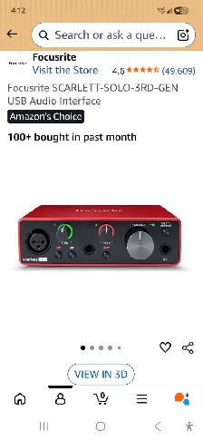 Focusrite SCARLETT-SOLO-3RD-GEN USB Audio Interface