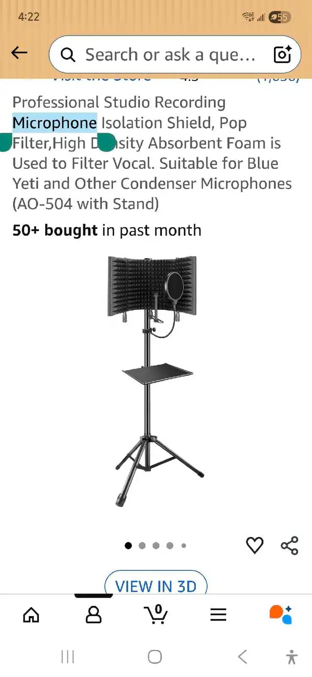Asked studio recordio stand ,sheild